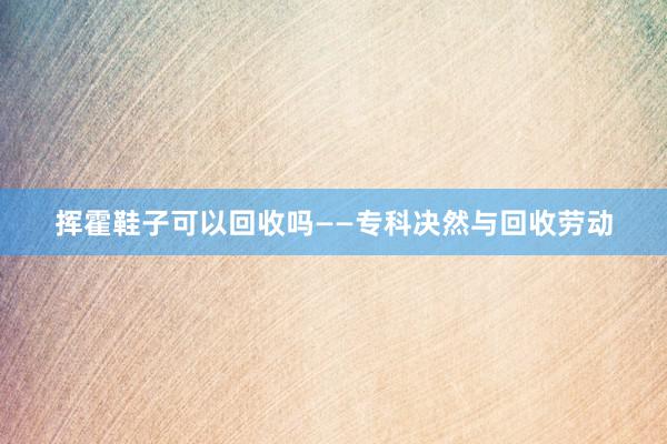 挥霍鞋子可以回收吗——专科决然与回收劳动